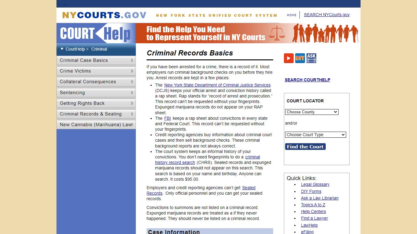 Criminal Records Basics | NY CourtHelp - New York State Unified Court ...